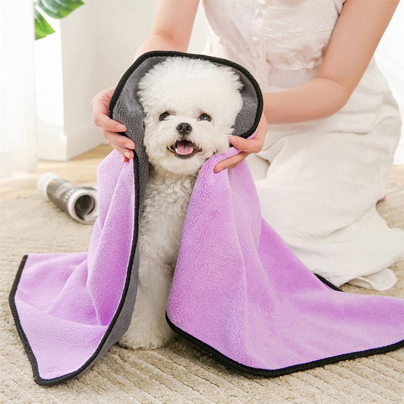 cheekyglo Dog Towel, Soft Absorbent Microfibre Pet Towel, Quick Drying Pet Bath Towel Robe for Dogs Cats Cleaning Washcloth Pet Accessories,Blue L - Image 1
