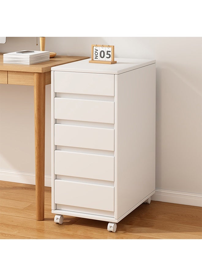 إن كي أكس خزانة تخزين بأدراج مكتبية مع منظم ملفات، خزانة جانبية أسفل المكتب مزودة بعجلات، مناسبة للمنزل والعمل، بطول 70 سم. - Image 1