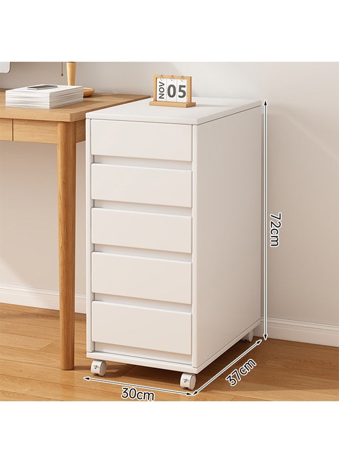 إن كي أكس خزانة تخزين بأدراج مكتبية مع منظم ملفات، خزانة جانبية أسفل المكتب مزودة بعجلات، مناسبة للمنزل والعمل، بطول 70 سم. - Image 2
