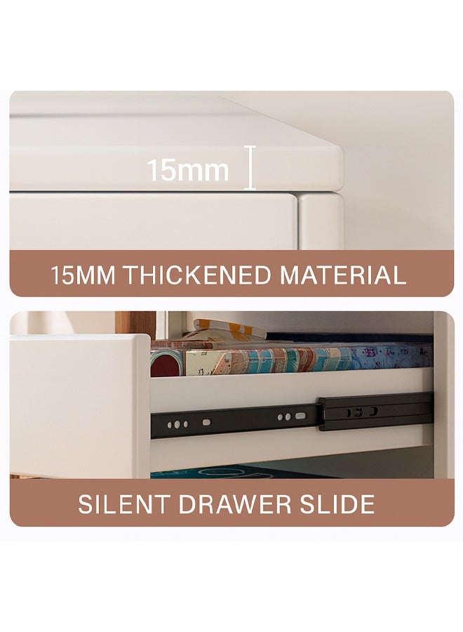 إن كي أكس خزانة تخزين بأدراج مكتبية مع منظم ملفات، خزانة جانبية أسفل المكتب مزودة بعجلات، مناسبة للمنزل والعمل، بطول 70 سم. - Image 3