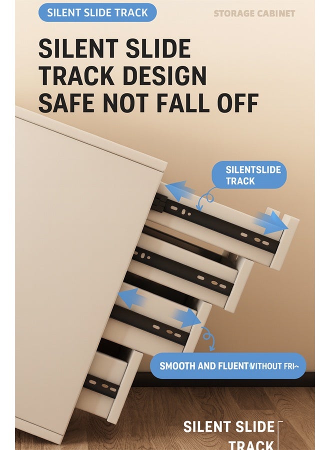 إن كي أكس خزانة تخزين بأدراج مكتبية مع منظم ملفات، خزانة جانبية أسفل المكتب مزودة بعجلات، مناسبة للمنزل والعمل، بطول 70 سم. - Image 5