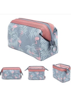 Makeup Bag Light Blue Flamingo