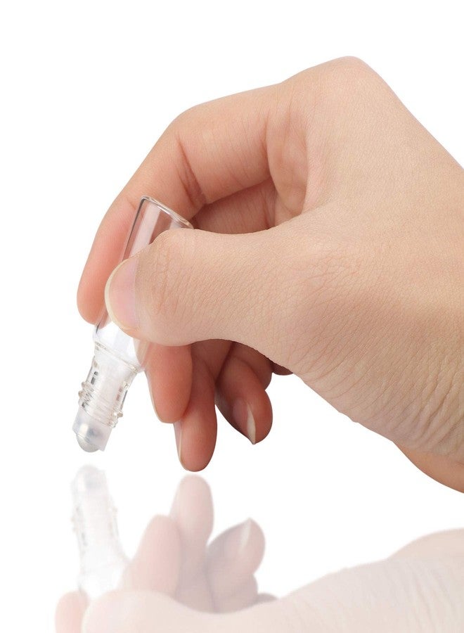 Easytle Essential Oil Roller Bottles 24 Pack 5ml Clear Glass Roller Bottles for Oils (96 Pieces Labels, 2 Opener, 4 Funnels, 4 Dropper) Roll on Bottle with Stainless Steel Roller Balls and Caps - Image 5