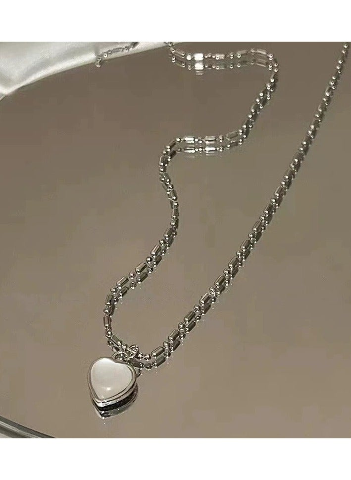 جلوسكي Sweet  Fierce Heart Pendant Necklace – Versatile Collarbone Chain, Trendy Edgy Accessory for Women, Daily/Party Wear - Image 3