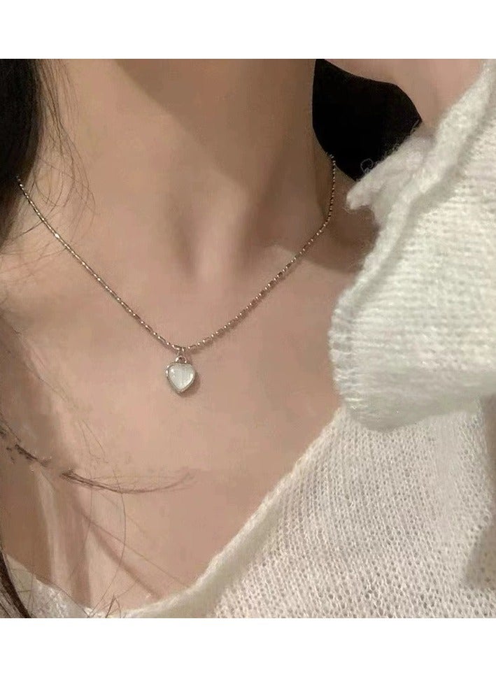 جلوسكي Sweet  Fierce Heart Pendant Necklace – Versatile Collarbone Chain, Trendy Edgy Accessory for Women, Daily/Party Wear - Image 2