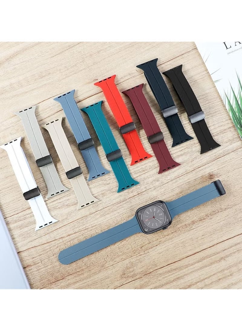 Apple Watch Band 38mm 40mm 41mm – Quick Release Soft Silicone Sport Strap for Apple Watch Series 6 7 8 9 SE – Lightweight, Skin-Friendly, Sweat-Resistant Watch Replacement Band for Men and Women – Easy to Install, Durable and Comfortable Fit