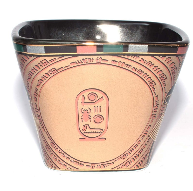 immatgar pack of 2 Coffee mug and 2 of it's plate of immatgar pharaonic Coffee mug ancient Egyptian souvenirs gifts for women and men from Egypt - mother day gifts (Anubis - Square - Multicolor1-75 MM) - Image 5