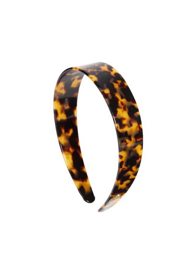 EVITA PERONI Wide Headbands for Women with Teeth Acetate Resin Hair Bands for Women's Hair No Headache Headband No Slip Hairbands-Tortoise - Image 1