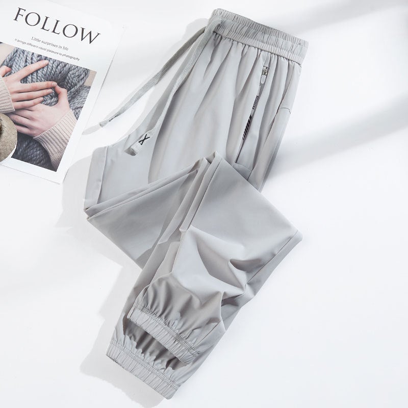 Summer Thin Quick-Dry Ice Silk Pants For Women, Loose Jogger Pants, Cropped Pants, Sun-Protective Men'S Sports Casual Pants - Image 2