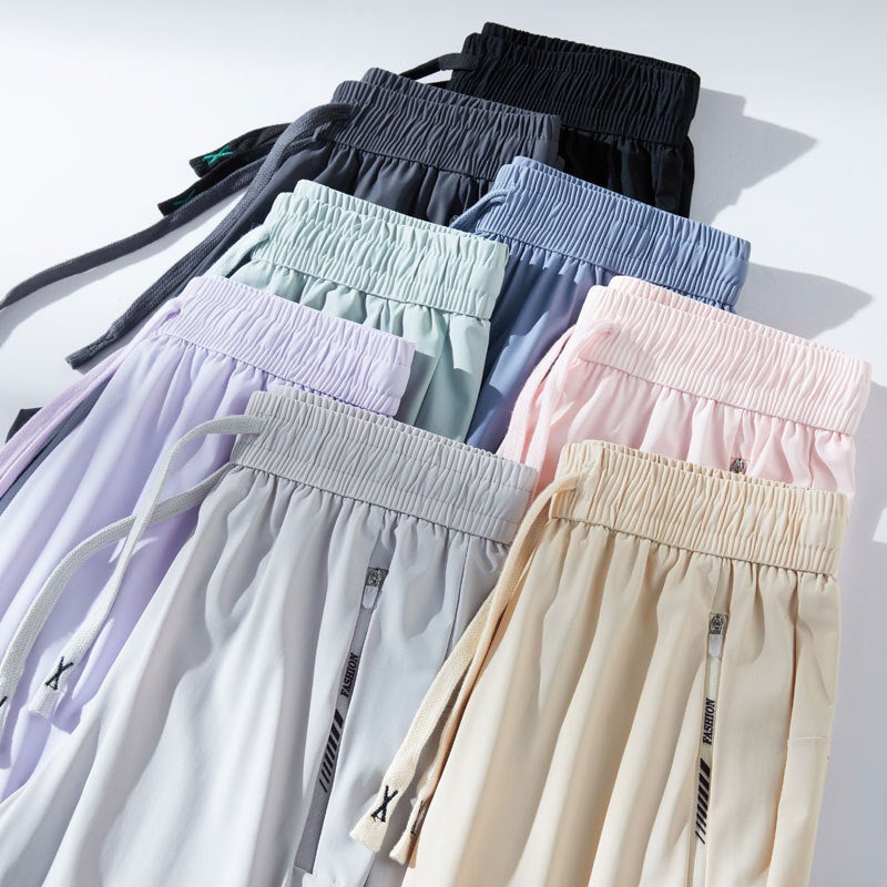 Summer Thin Quick-Dry Ice Silk Pants For Women, Loose Jogger Pants, Cropped Pants, Sun-Protective Men'S Sports Casual Pants - Image 5