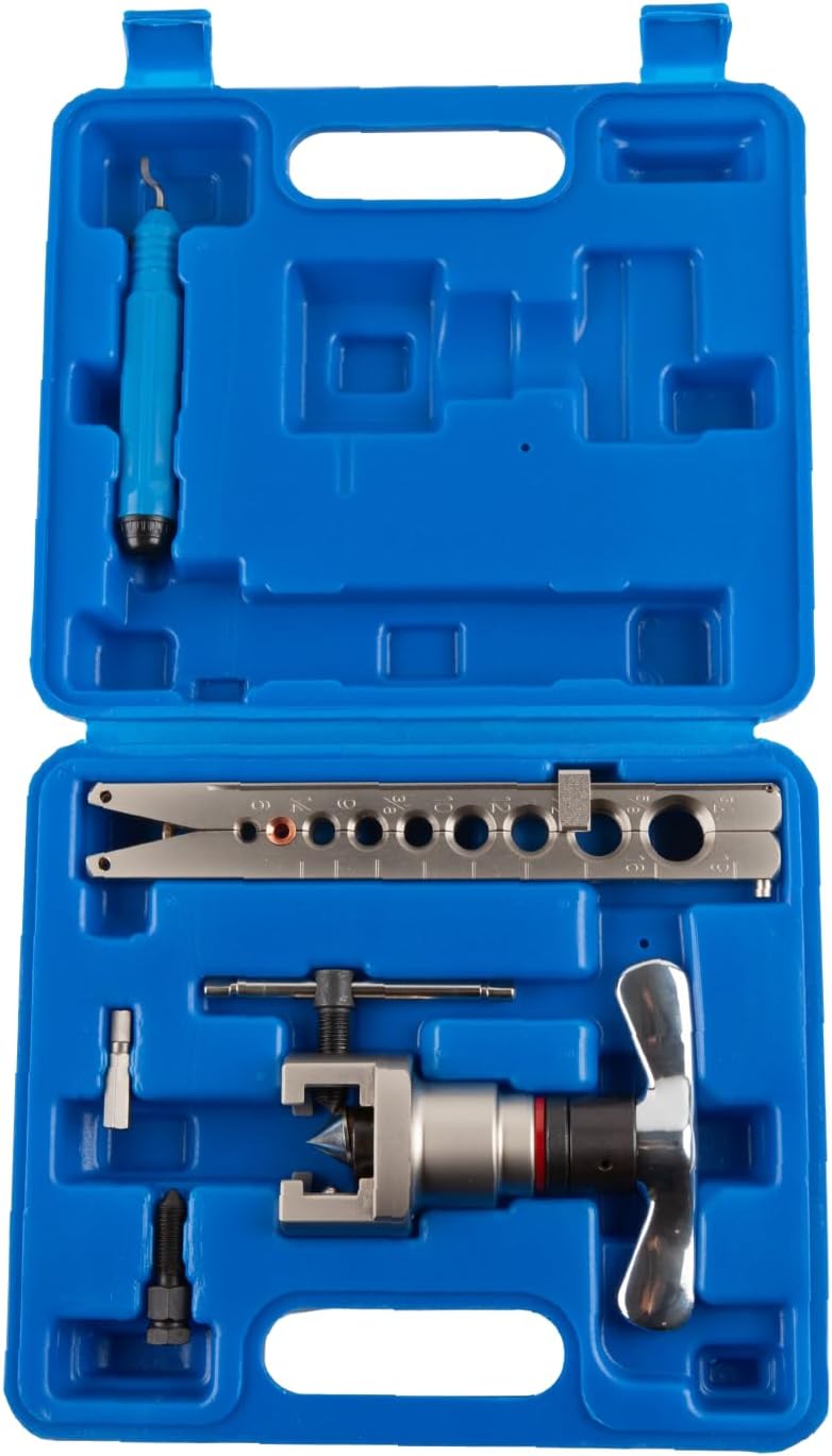 Wostore Manual & Electric Eccentric Flaring Tool - 9 Dies for Eccentric Flares on 6mm,1/4",9mm,3/8",10mm,12mm,1/2",5/8"(16mm)&3/4"(19mm) Copper Pipes - Ideal for Refrigeration HVAC Plumping Work… - Image 1