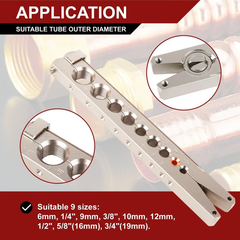 Wostore Manual & Electric Eccentric Flaring Tool - 9 Dies for Eccentric Flares on 6mm,1/4",9mm,3/8",10mm,12mm,1/2",5/8"(16mm)&3/4"(19mm) Copper Pipes - Ideal for Refrigeration HVAC Plumping Work… - Image 5