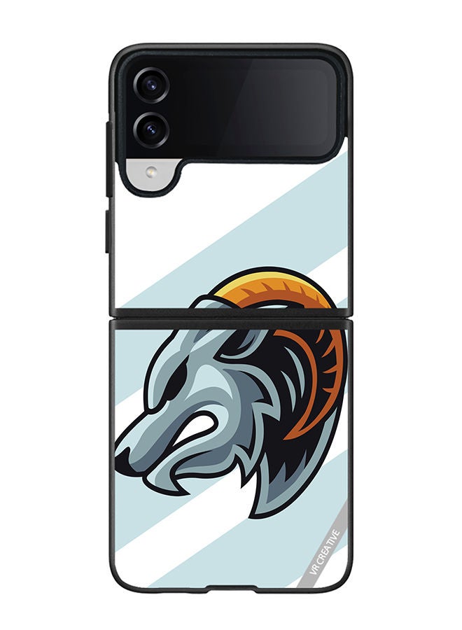 VR CREATIVE Protective Case Cover For Samsung Galaxy Z Flip4 Wild Goat Design Multicolour - Image 1
