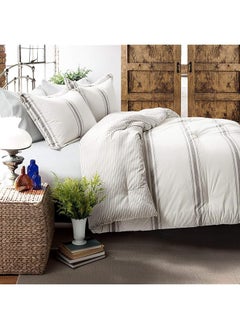 erorex Comforter Farmhouse Stripe Full Queen Grey  - Image 3