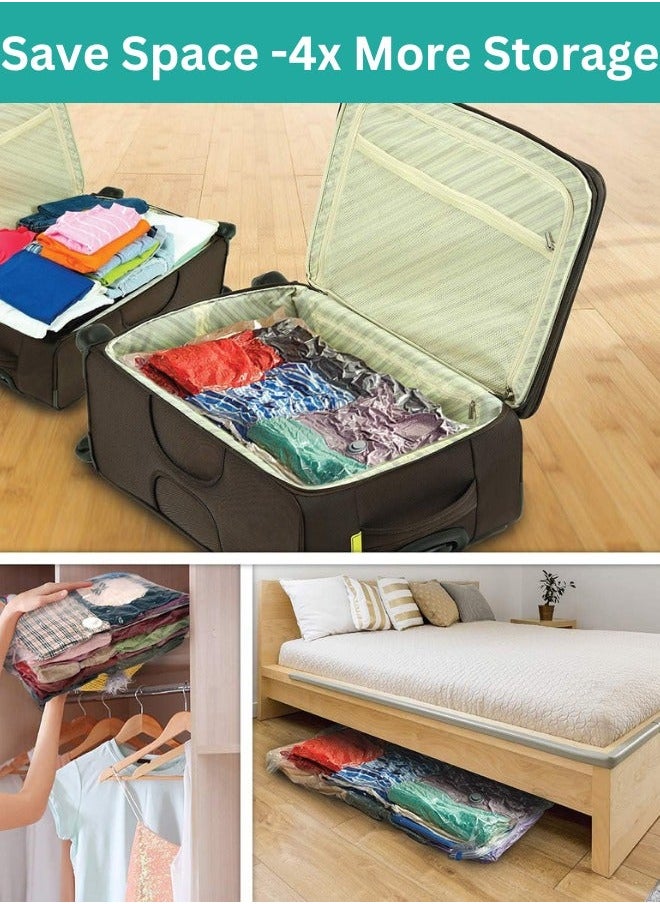 Karewish - KAREWISH Vacuum Storage Bags 12PCS set, (3pcs 40x60cm,3pcs 50x70cm,3pcs 60x80cm,3pcs 80x100cm) in one color bag 80 microns. Sealer Bag for Clothes Reusable Compression Space Saver Bag with Hand Pump - Image 1