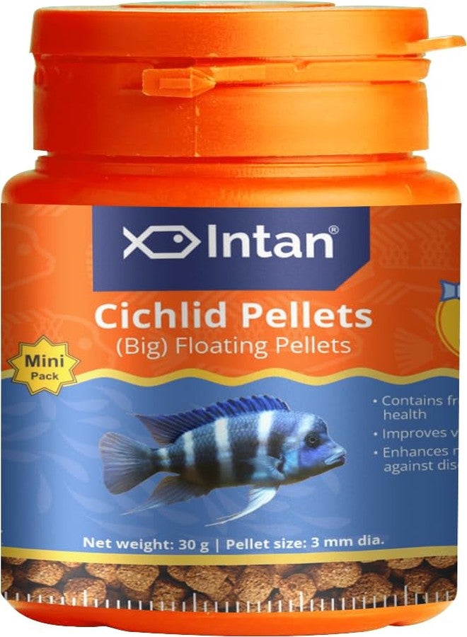 Intan Cichlid Pellets | Big Floating Pellets for Aquarium Fish | Fish Food for Health & Growth | Mini Pack 30 Gm Each, Pellet Size 3 mm Dia, Pack of 2,All Life Stages - Image 2