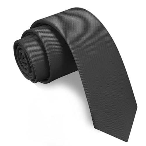 Young Arrow Premium Microfiber Matte Finish Necktie for Men – Solid Formal Tie for Office, Wedding, Party, Groom & Groomsmen (Charcoal Grey) - Image 1