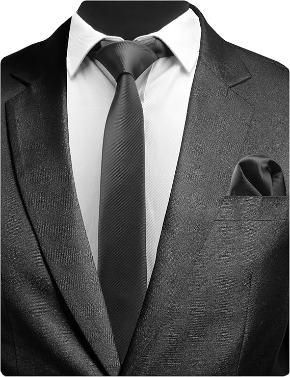 Young Arrow Premium Microfiber Matte Finish Necktie for Men – Solid Formal Tie for Office, Wedding, Party, Groom & Groomsmen (Charcoal Grey) - Image 3