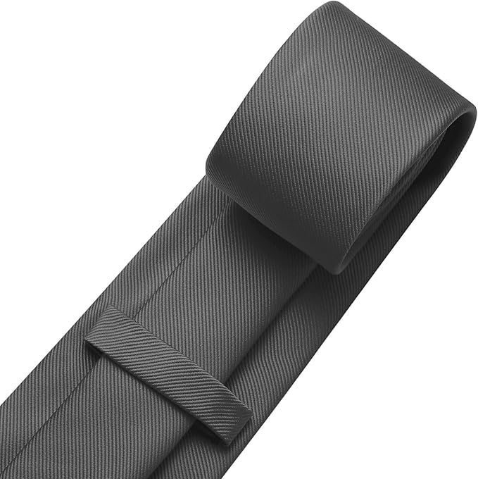 Young Arrow Premium Microfiber Matte Finish Necktie for Men – Solid Formal Tie for Office, Wedding, Party, Groom & Groomsmen (Charcoal Grey) - Image 5