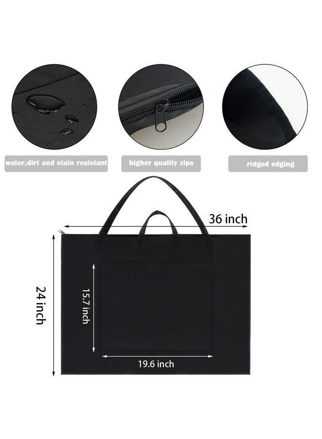 BUSOHA BUSOHA Large Art Portfolio Tote Bag with Nylon Shoulder,24"X 36" Light Weight Waterproof Poster Board Storage,Portfolio Folder for Artwork Poster, Sketching,Student Art Portfolio,Drawing  - Image 5