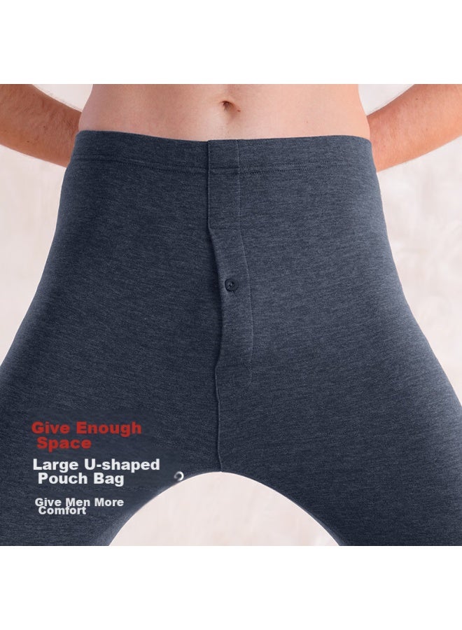 MIIOW Miiow Men's Thermal Underwear Set, Autumn Undershirt And Pants, Wool And Silk Blend, Fleece-lined, Thickened, Warm Top And Bottom For Men  - Image 4