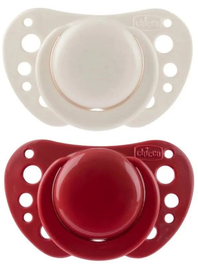 Chicco PhysioForma Air Silicone Pacifier 6-16m White/Red x2 - Image 2