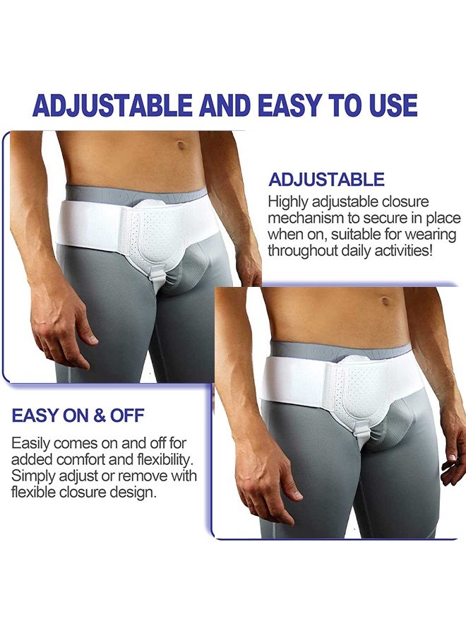 هالونهي حزام الفتق الإربي للرجال - حزام دعم الفتق الإربي للرجال، يستخدم لإصلاح الفتق الإربي/الفخذي ومنعه من البروز، حزام الفتق للدعم قبل الجراحة/بعدها، قابل للتعديل والإزالة - Image 5