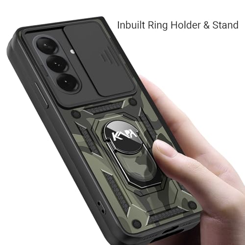 Kapa Tank Back Cover for Samsung Galaxy Z Fold 7 | Inbuilt Ring + Slider Shockproof Lens Protection Bumper Back Case (Black) - Image 5