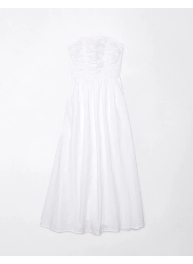 امريكان ايجل Strapless Cotton poplin Midi Dress