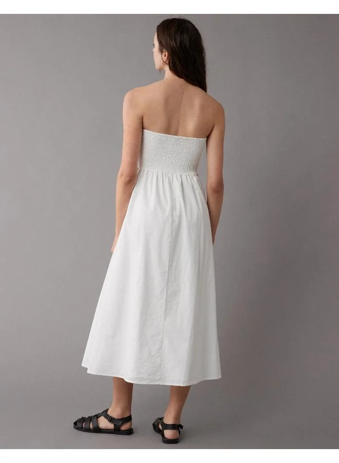 امريكان ايجل Strapless Cotton poplin Midi Dress
