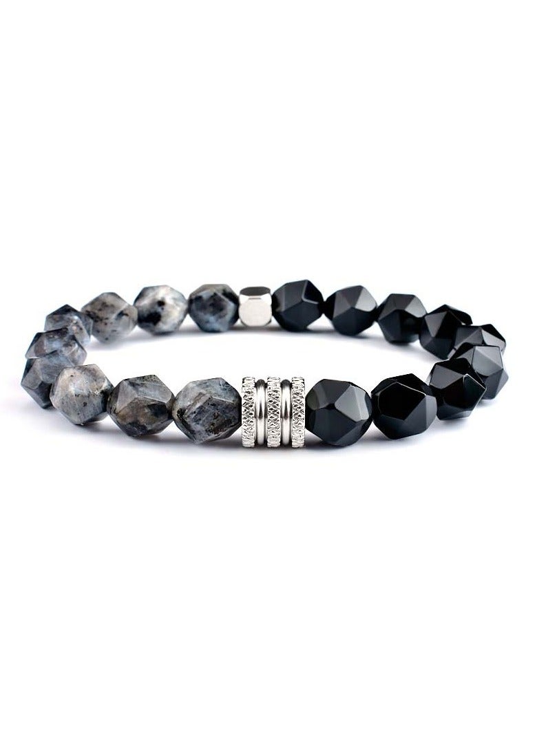 Grey Tiger's Eye Agate 10mm Faceted Stone Bracelet