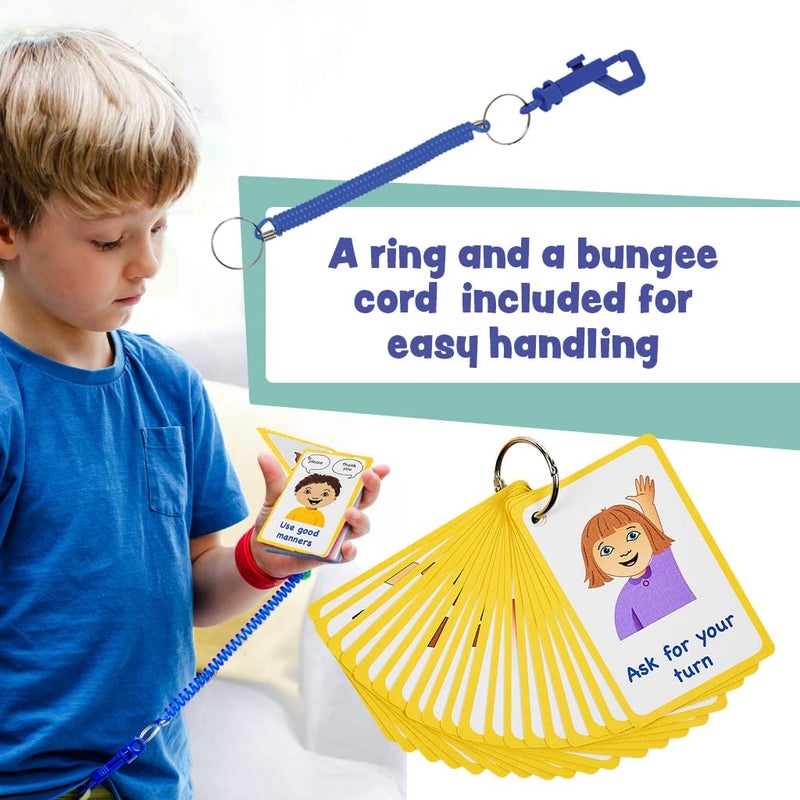 Amonev My Behaviour Cards 27 Flash Cards for Visual aid Special Ed, Speech Delay Non Verbal Children and Adults with Autism or Special Needs - Image 5