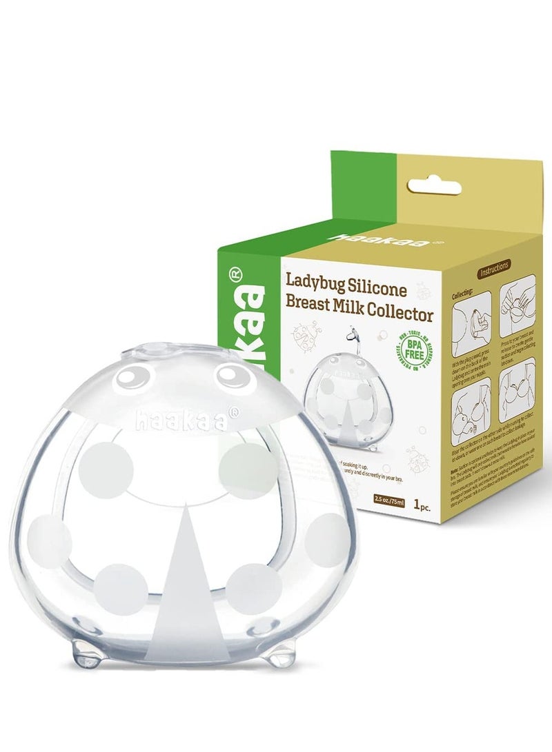 haakaa Silicone Lady Bug Breast Milk Collector 75ml – BPA-Free Manual Milk Catcher for Breastfeeding Moms - Image 1