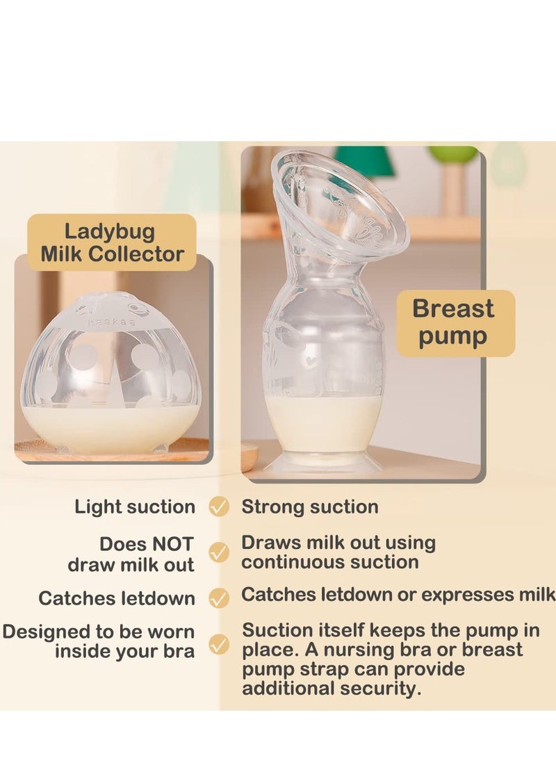 haakaa Silicone Lady Bug Breast Milk Collector 75ml – BPA-Free Manual Milk Catcher for Breastfeeding Moms - Image 5