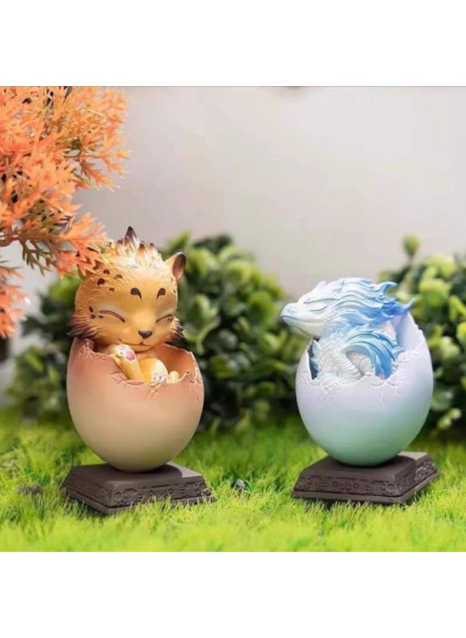 Generic - Nezha's Devil Child Comes To The World Egg Pet Blind Box Series Doll Ornaments Doll Hand-made Desktop Gift-Color:Hidden Model-xiao Nezha Unboxing And Confirmation Model - Image 1