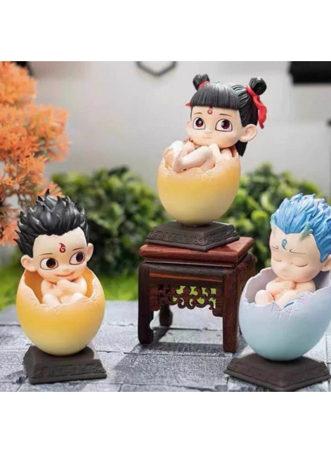 Generic - Nezha's Devil Child Comes To The World Egg Pet Blind Box Series Doll Ornaments Doll Hand-made Desktop Gift-Color:Hidden Model-xiao Nezha Unboxing And Confirmation Model - Image 1