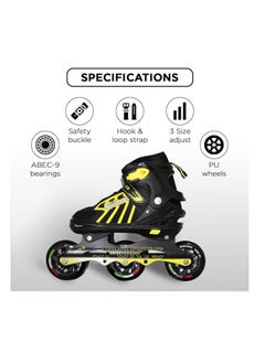 ENDLESS  EL1031 Inline Adjustable Skates Small Size 29 EUR (UK 11.5) - 33 EUR (UK 2) for 3 to 6 Years |Aluminium Chassis and 100 mm PU Three Wheels | With ABEC 9 Bearings | Indoor and Outdoor  - Image 3