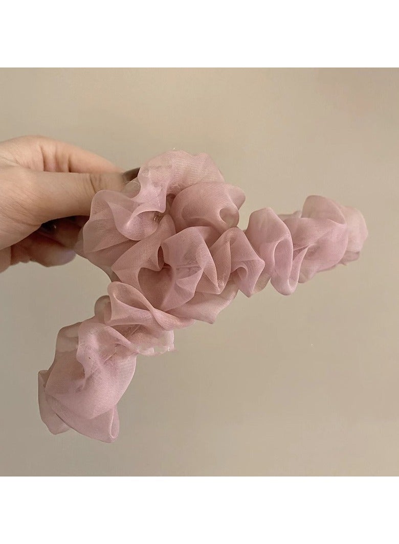 Goolsky Elegant Mesh Hair Claw Clip - Large, Non-Slip Ponytail Holder for Women and Girls - Chic Solid Color Accessory - Image 1