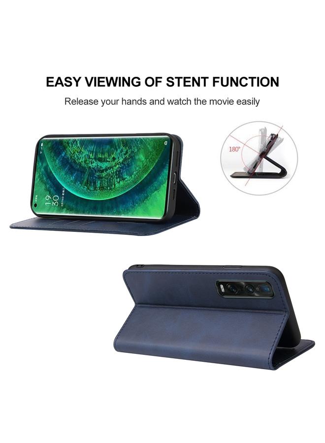 اس-توب جراب هاتف OPPO Find X2 Pro بإغلاق مغناطيسي من الجلد - Image 4