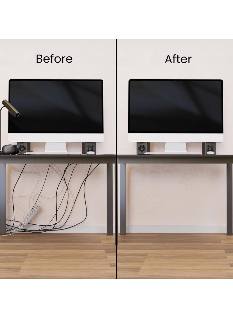 XICEN 5 Pcs Cable Management Under Desk,Cable Management Solution,Cable Management For Clutter-Free Environment,Cable Management Kit,Cord Organizer For Desk,Cord Management,15.7inX5 - Image 4