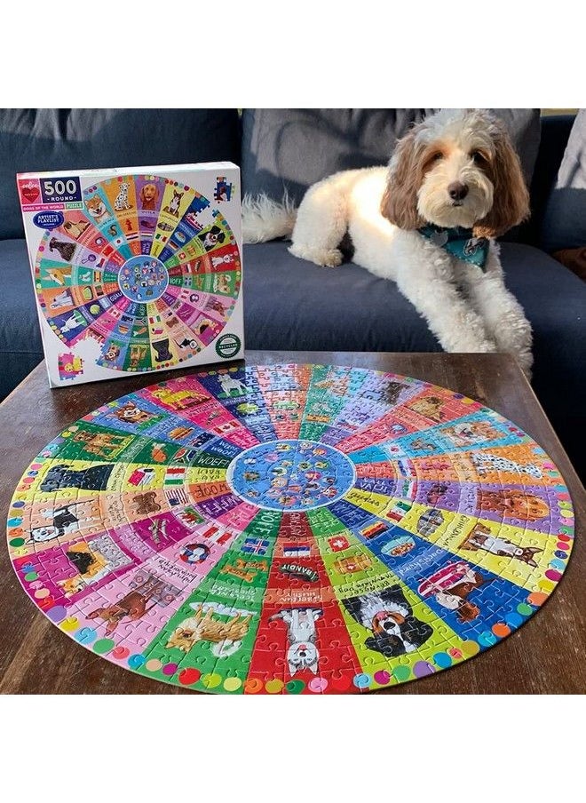 eeboo : Piece And Love Dogs Of The World 500 Piece Round Family Jigsaw Puzzle, Multicolor, Jigsaw Puzzle For Adults And Families, Includes Glossy, Sturdy Pieces And Minimal Puzzle Dust  - Image 5