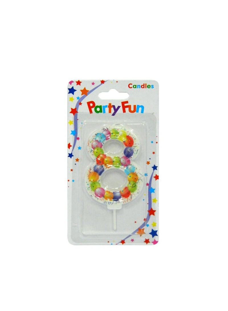 PARTY FUN Number Candle No. 8 Illuminate Special Moments with Style 