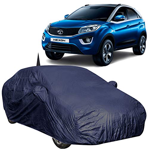 The Autostory 190 Taffeta Water Resistant Car Body Cover Compatible with Tata Nexon with Mirror & Antenna Pockets (Navy Blue) - Image 1