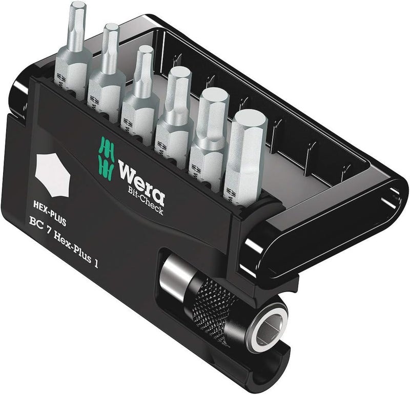 Wera Hex-Plus Metal Bit Set with Rapidaptor Universal Bit Holder - 7 Pieces - Image 1