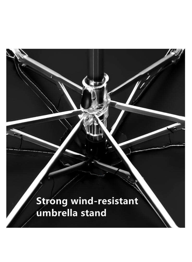 NOVOLAN Pocket Umbrella Travel Umbrella Windproof Sun Rain Mini Ultra-Light 5 Fold Umbrella Anti-Uv Folding Sunshade Dual-Use Sunny Umbrella Sunscreen Pocket Umbrella Sun Umbrella Female (black) - Image 4