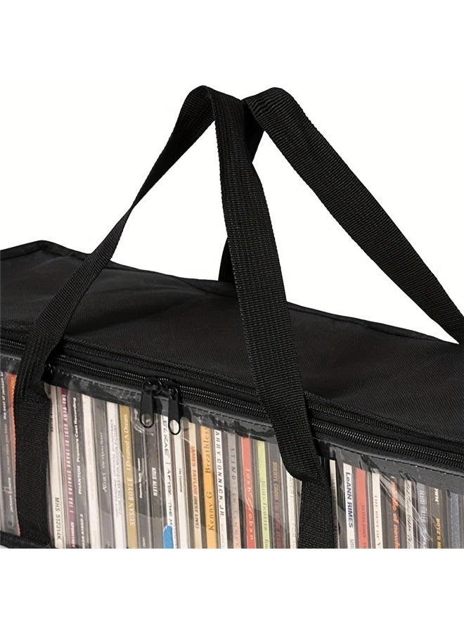 Large Capacity Clear PVC Storage Bag, Portable Transparent Moving Tote with Reinforced Handle, for CD and Book Collection  - Image 3