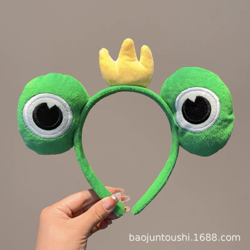 Generic Cute Knitted Frog Headband Plush Cartoon Hairband Prince Frog headband