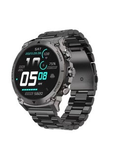 TELUX TELUX ACTIVEX Smart Calling Watch with 1.43” AMOLED Display & 2 Straps (Stainless Steel & Silicon) - T53 Black  - Image 1