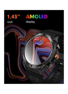 TELUX TELUX ACTIVEX Smart Calling Watch with 1.43” AMOLED Display & 2 Straps (Stainless Steel & Silicon) - T53 Black  - Image 4