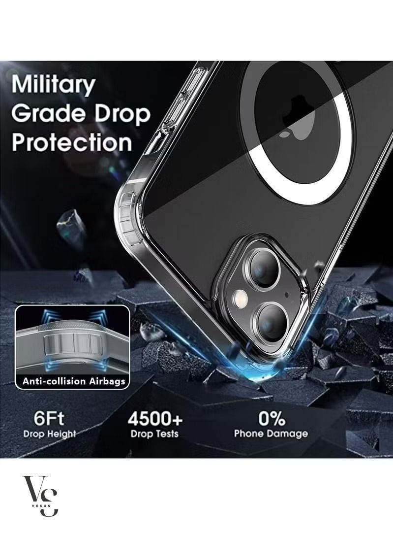 vesus Protective Magsafe Case Hard Back Anti Scratch Cover For Apple iPhone 14 6.1 inch Clear